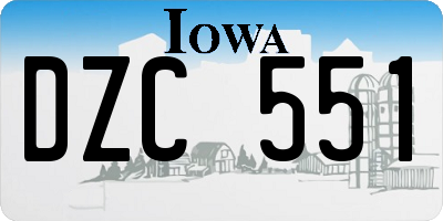 IA license plate DZC551