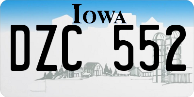 IA license plate DZC552