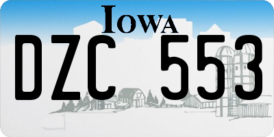 IA license plate DZC553