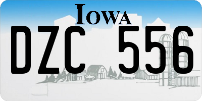 IA license plate DZC556