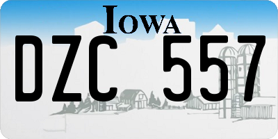 IA license plate DZC557