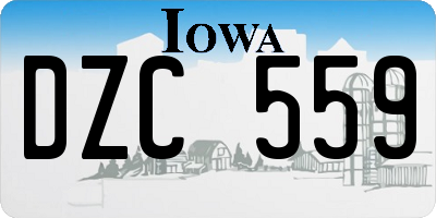 IA license plate DZC559