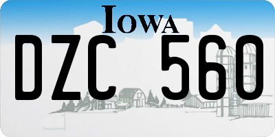 IA license plate DZC560