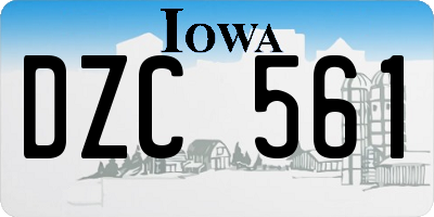 IA license plate DZC561