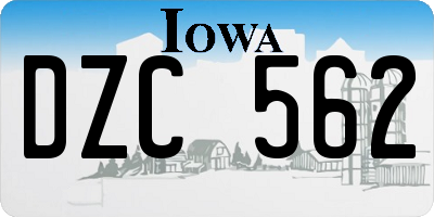 IA license plate DZC562