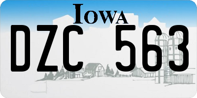 IA license plate DZC563