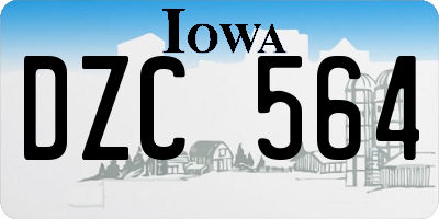 IA license plate DZC564