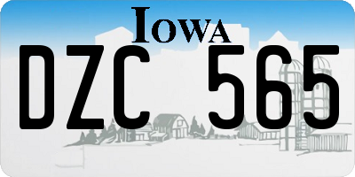 IA license plate DZC565