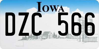 IA license plate DZC566