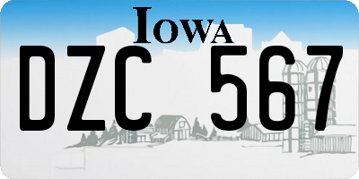 IA license plate DZC567