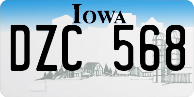 IA license plate DZC568