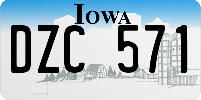IA license plate DZC571