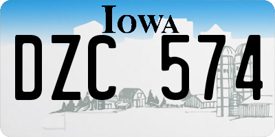 IA license plate DZC574