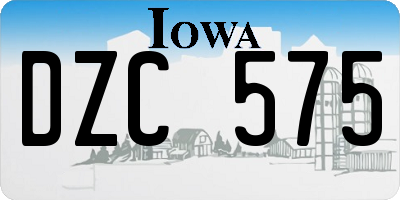 IA license plate DZC575