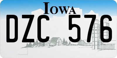 IA license plate DZC576