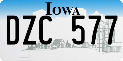 IA license plate DZC577