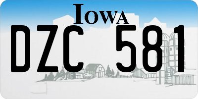 IA license plate DZC581