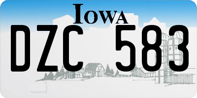 IA license plate DZC583