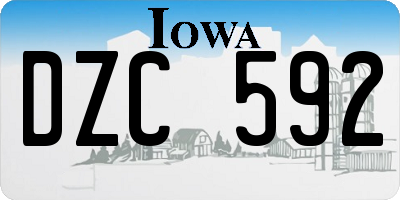 IA license plate DZC592