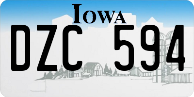 IA license plate DZC594