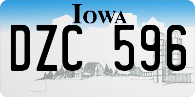 IA license plate DZC596