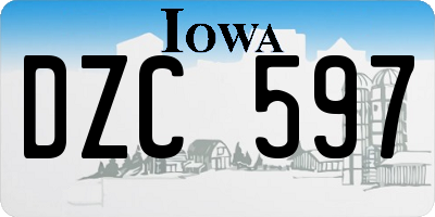 IA license plate DZC597