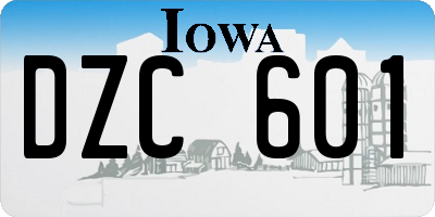 IA license plate DZC601