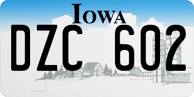 IA license plate DZC602