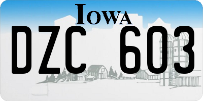 IA license plate DZC603