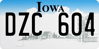 IA license plate DZC604