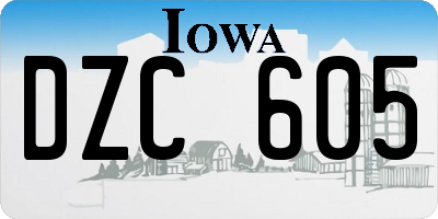 IA license plate DZC605