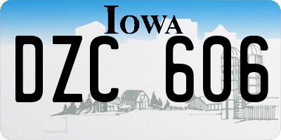 IA license plate DZC606