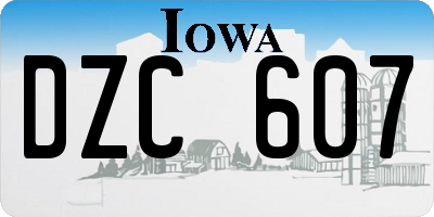 IA license plate DZC607