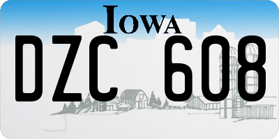 IA license plate DZC608