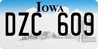 IA license plate DZC609