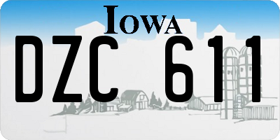 IA license plate DZC611