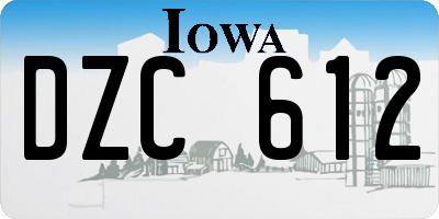 IA license plate DZC612