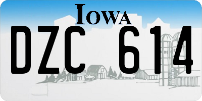 IA license plate DZC614