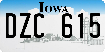 IA license plate DZC615