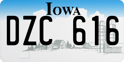 IA license plate DZC616