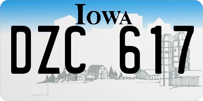 IA license plate DZC617