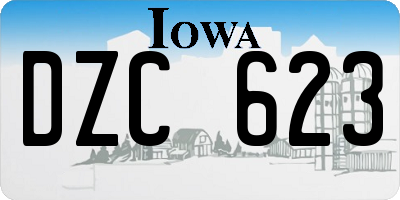 IA license plate DZC623