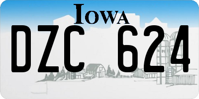 IA license plate DZC624