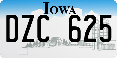 IA license plate DZC625