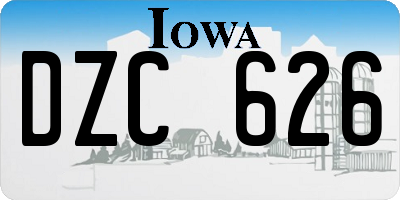 IA license plate DZC626