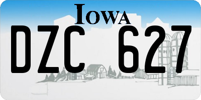 IA license plate DZC627