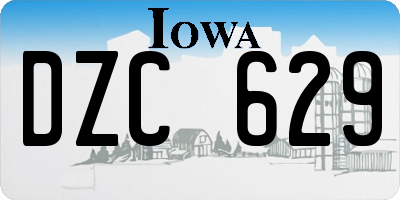 IA license plate DZC629