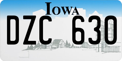 IA license plate DZC630