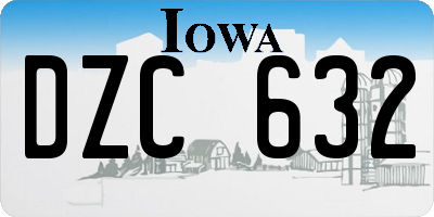 IA license plate DZC632