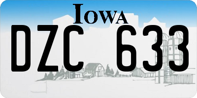 IA license plate DZC633